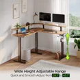 thumbnail image 5 of Greenstell Standing Desk L Shaped with LED Light and Power Outlet, Electric Height Adjustable Computer Office Desk Sit Stand Up with Monitor Stand, Rustic Brown, 5 of 7