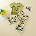 thumbnail image 4 of ibuvkizy Baby Girl Clothes Clearance,Toddler Girl Short Clothing Sets,Toddler Baby Girls Short Sleeve Sunflower Cow Pattern Print Trousers Two-piece,Summer Casual Top Tee Shirts,Gifts for Her, 4 of 9