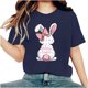 thumbnail image 1 of Camisetas de Cuello de Tripulación de Manga Corta para las Mujeres Cartas de Impresión de Pascua Camiseta de Manga Corta, Spandex de Poliéster, 1 of 5