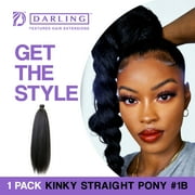 Darling Kinky Straight Wrap Around Ponytail, 26 inch, #1B, Adult, Female