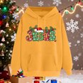 thumbnail image 5 of Tops for Women Plus Size Hooded Long Sleeved Casual Loose Printed Off Shoulder Sleeves Sweatshirt Womens Blouse Yellow XXL, 5 of 6