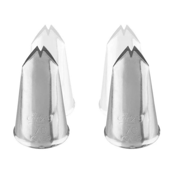 Ateco 70 Leaf Piping Cake Decorating Tubes, Plain Tips For Bakeware (2 Pc)
