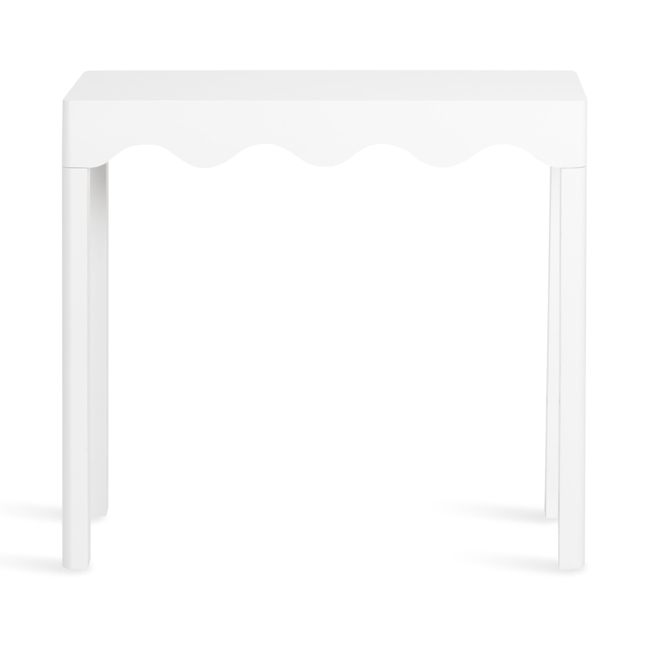Kate and Laurel Maida Modern Rectangle Wooden Wavy Console Table, 32 x 12 x 30, White, Transitional Decorative Entryway Table with Wavy Apron for Entry Decor Option