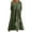 Army Green summer dresses for women, variant on Summer Dresses for Women Vintage Cotton Linen Plus Size Pleated Swing Tunic Long Dress with Pocket 2026 Elbow-Length Round Neck Floral Print Maxi Formal Dress Gray XL