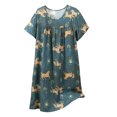 thumbnail image 1 of Chemise de Nuit pour Femmes, Manches Courtes à Col Rond Imprimé, Robe d'Allaitement, Rayonne Spandex Douce, Robe de Détente Longueur Genou, 1 of 5