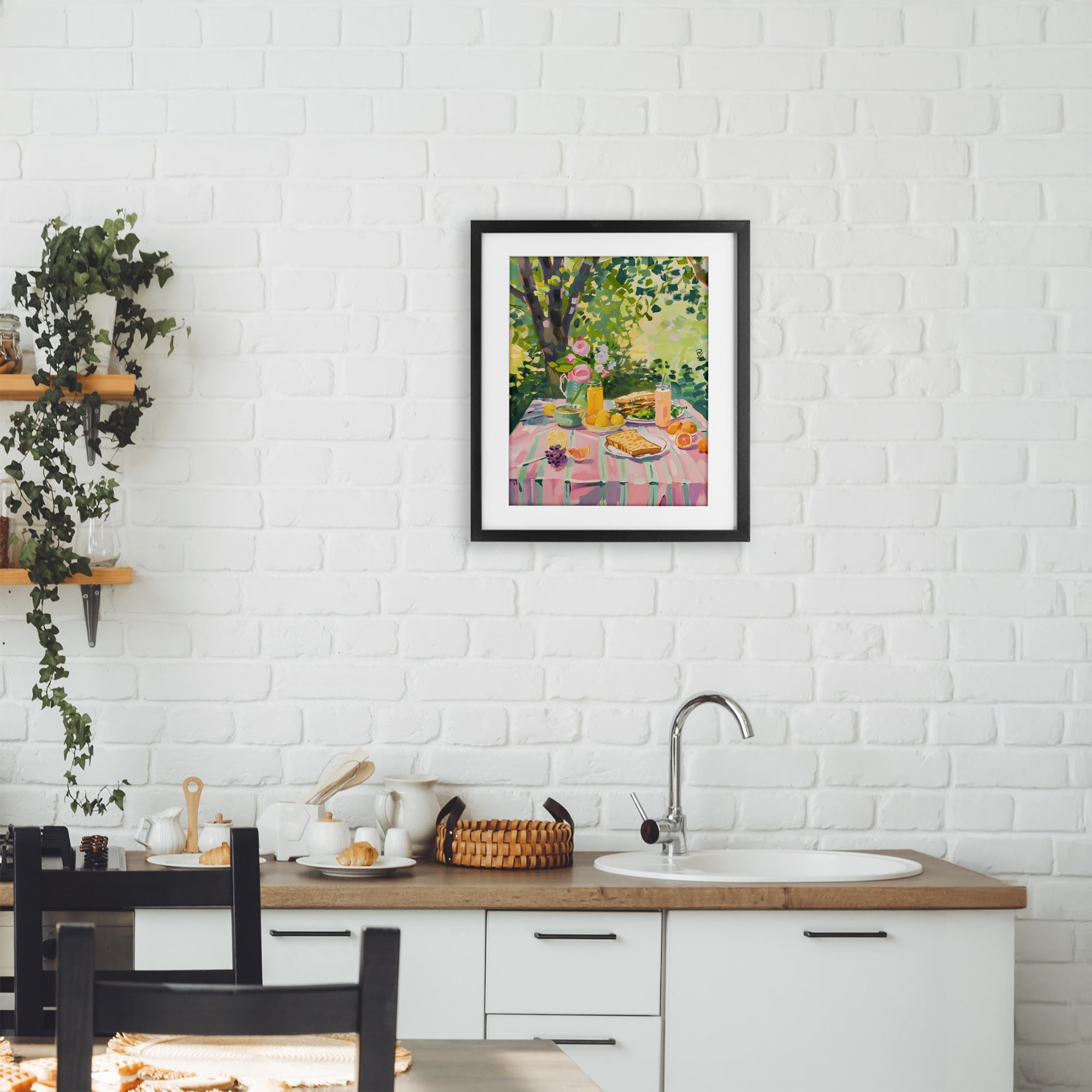 Stupell Industries Breakfast Picnic in Garden Black Framed Print Under Glass, design by The Prints Vibe