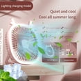 thumbnail image 4 of RoamHome 4-in-1 Portable Desk Fan Small Quiet Desktop Mini Fan Light, Rechargeable Tabletop Personal Cooling Fans for Bedroom Office, High Appearance Gift for Students Workers (Pink), 4 of 9