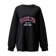 thumbnail image 3 of Women Crew Neck Pullover Womens Crewneck Sweatshirt Graphic Womens Casual Crew Neck Y 2 K Hoodless Pullover Loose Letter Printed Long Sleeve Sweatshirt Top Blouse L, 3 of 4
