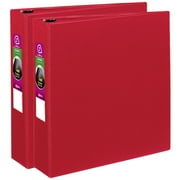 Avery Durable 3 Ring Binders, 2" Slant Rings, Red, 2 Pk (46015)