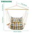 thumbnail image 3 of Hanging Chair with Pillow & Arms-Green Plaid, 3 of 7