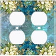 thumbnail image 3 of Metal Light Switch Plate Cover Elegant Floral Nature Scripture Damask Teal  FLW083, 3 of 13