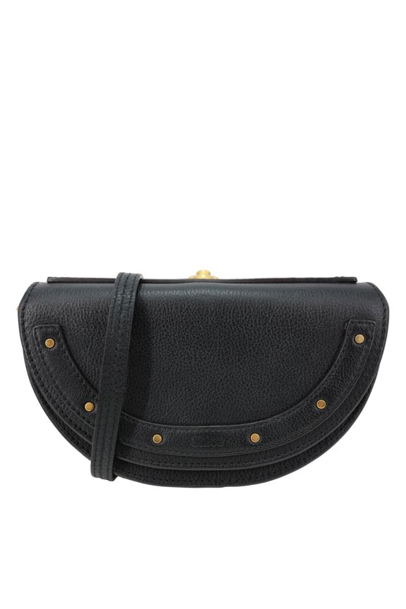 Pre-Owned Chloe Nile Bracelet Minaudiere Small Leather Crossbody Bag Black