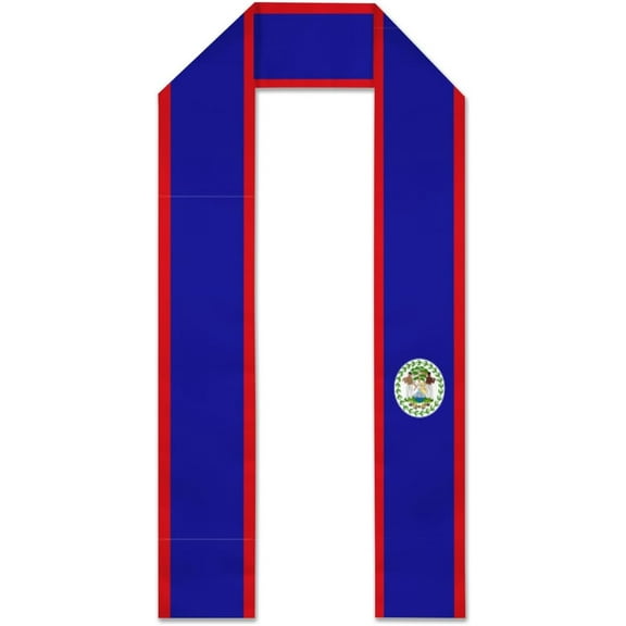 Belize Flag Graduation Stole Graduate Shawl Sash Scraf Gift For Abroad Student International Study (Square)
