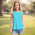 thumbnail image 2 of Gubotare Crop Tops for Girls Cute Girls Tank Tops Ribbed Knit Sleeveless Round Neck Basic Crop Tops for Kids Size 10-12 (Mint Green,9-10 Years), 2 of 4