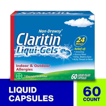 Claritin 24 Hour Non-Drowsy Allergy Relief Liqui-Gels, 10 mg, 60 Ct
