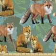 thumbnail image 1 of Animal Fabric by the Yard, Little Fox Jungle Smart Seamless Water Color Style of Illustration, Upholstery Fabric for Dining Chairs Home Decor Accents, Multicolor by Ambesonne, 1 of 5