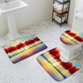 thumbnail image 3 of Fall Red Tree Bathroom Rugs Set Watercolor Red Leaf Cloud Lack Sunlight Landscape Non Slip Absorbent Soft Bath Mats 3 Piece Set with Bathroom Rug, U-Shaped Floor Mat, Toilet Seat Cover Large Size, 3 of 9