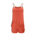 thumbnail image 6 of Htigea Clearance Womens Summer Casual Sleeveless Romper Loose Spaghetti Strap Shorts Jumpsuits with Pockets 2025 Clothes Orange,5XL, 6 of 6