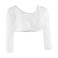 thumbnail image 1 of Lefu Women Mesh Lace See Through Crop Tops Sheer Seamless Shaper Shirt Shrugs, 1 of 7