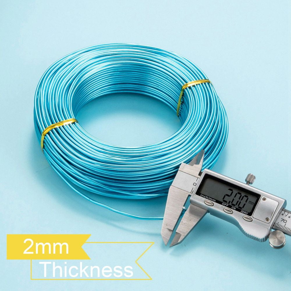 500gs Anodized Aluminum Wire Bendable Metal Craft Wire Flexible Craft Wire for Beading Jewelry Craft Making Dark Turquoise 12 Gauge 2.0mm 55m/500g(180.4 Feet/500g)