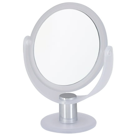 Home Details 5" Freestanding Vanity Mirror Rubberized, 1X-10X Magnification, Frost
