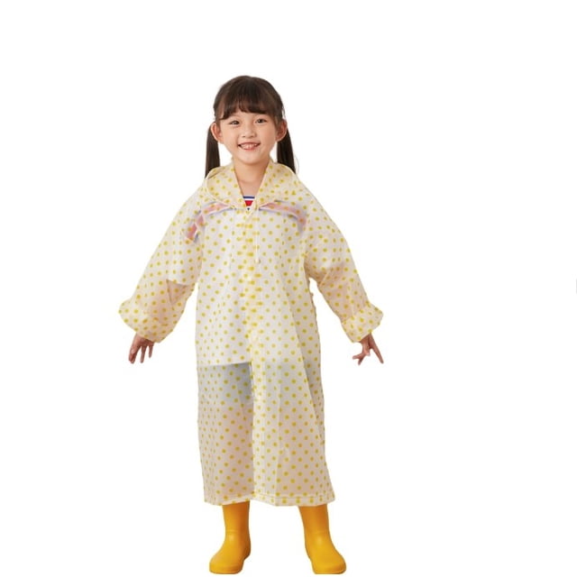 Girls Spring Summer Autumn Boys' Plain Color Buttoned Thick Poncho Raincoats Rain Ponchos Clothes