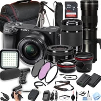 Sony a6400 Mirrorless Digital Camera with 16-50mm, 55-210mm and 420-800mm Lenses, 64GB SD Card, New-(International Model)