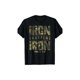 thumbnail image 1 of iron Sharpens iron" Men's T-Shirt - Black with Camouflage Pattern, 100% Cotton, Comfortable Short Sleeve Top, 1 of 7
