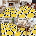 thumbnail image 5 of Yellow Lemon Area Rugs 5'x8', Washable Small Throw Rugs for Classroom Bedroom, Summer Botanical Fruits Black White Stripes Indoor Outdoor Rug Non-Slip Low Pile Carpet Runner Reversible Floor Mats, 5 of 8