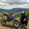 thumbnail image 2 of kluokesi 49cc 2-Stroke Kids Dirt Bike, Gas Power Motocross,Off Road Mini Motorcycle, Pocket Motorbike with Front Rear Disc Brakes, Racing Max Speed 40KM/H (Blue), 2 of 8