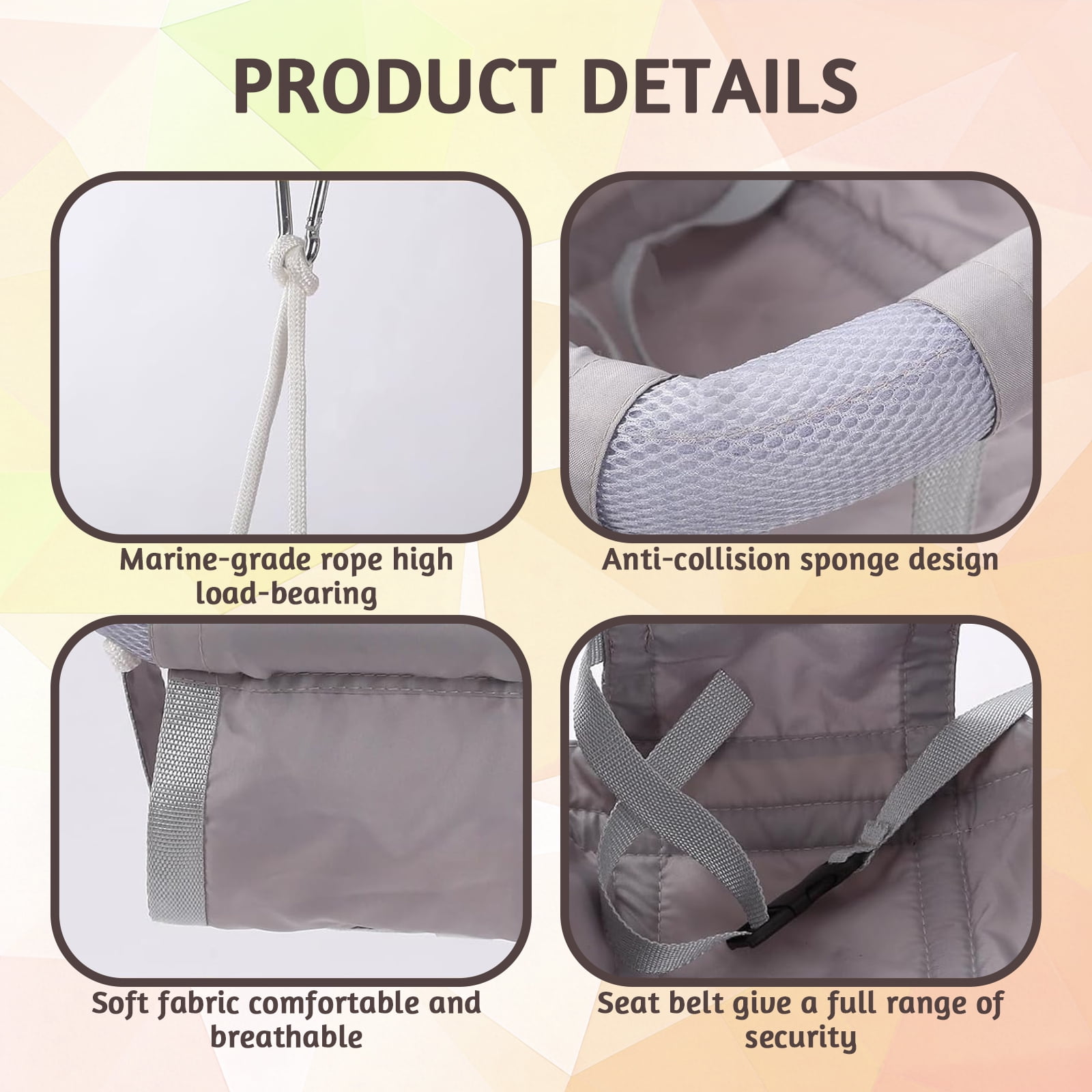 G TALECO GEAR 2-in-1 Baby Jumper and Swing, Indoor&Outdoor Baby Swing for 6-24 Months Infant Toddler, Gray