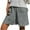 Gray, variant on Odeerbi Cotton Linen Shorts For Women Trendy 2025 Casual Elastic Waist Shorts Solid Color Short Pants with Pocket White