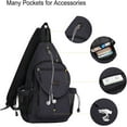 thumbnail image 3 of Sling Backpack Canvas Crossbody Hiking Daypack Bag with Anti-theft Pocket, 3 of 7