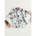 thumbnail image 3 of LMLYSoH Toddler Baby Boys Western Shirts, Summer Short Sleeve Cartoon Print Button Down Shirts, 3 of 9