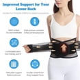 thumbnail image 2 of Adjustable Back Brace for Men \u0026 Women - Breathable Waist Lumbar Lower Back Support Belt for Sciatica, Herniated Disc, Scoliosis (black,M), 2 of 5