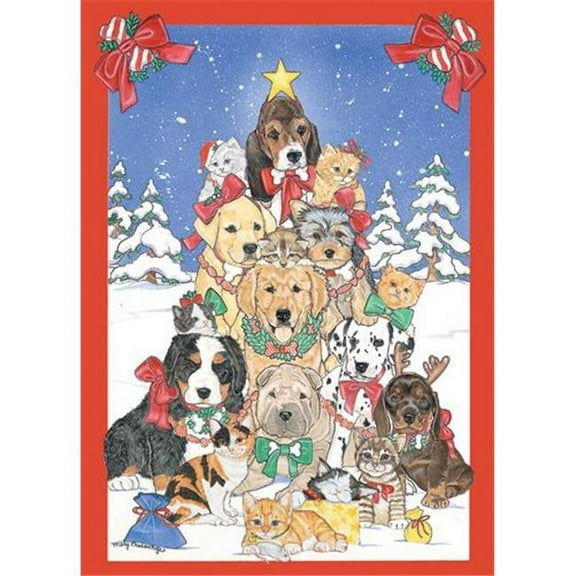 Pipsqueak Productions Mix Dog With Cat Holiday Boxed Cards