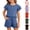 Blue, variant on WRTFVZA Girls Summer Two Piece Outfit Ruffled Short Sleeve Button Down Top and Matching Shorts Set for Kids and Toddler Outfits for Girls 6T