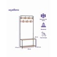 thumbnail image 3 of Perchero Zapatero con Banco recibidor y Barra Superior, Entrada de Pasillo, soporta 20kg, 80x30x170cm (Nogal), 3 of 9
