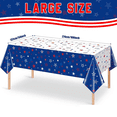 thumbnail image 2 of Tumao 2 Pack Patriotic Tablecloths 4th of July Decorations, Disposable Plastic Tablecloths 54"x108", American Flag Patriotic Theme Kit for Independence & Celebrations Decorations, 2 of 8