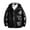 Black, variant on Winter Jackets For Men Shiny Hooded Reflective Down Jacket Cotton Jacket on Clearance