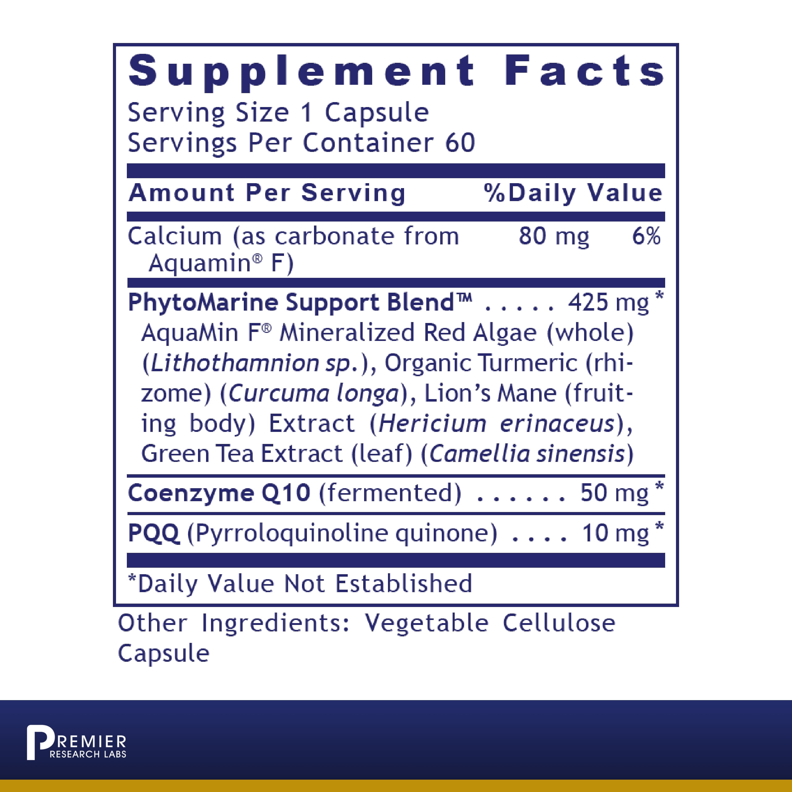 Premier Research Labs PQQ Complex with CoQ10 - Supports Antioxidant & Cardiovascular Health* - Coenzyme Q10 - Mitochondrial Supplement - Pure Vegan - 60 Plant-Source Capsules