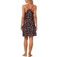 thumbnail image 3 of INSPIRE CHIC Women's Racerback Sleepdress with Pockets Soft Adjustable Strap Nightgown Loungewear XS Cherries, 3 of 6