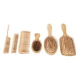 thumbnail image 2 of Hairdressing Comb, Beard Brush Round Teeth Massage Effect Bamboo  For Detangling, 2 of 8
