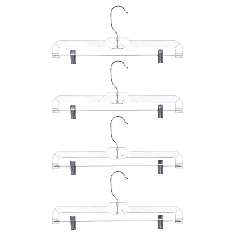 4Pcs Pants Hangers Plastic Skirt Hangers Drying Racks with Clips ...