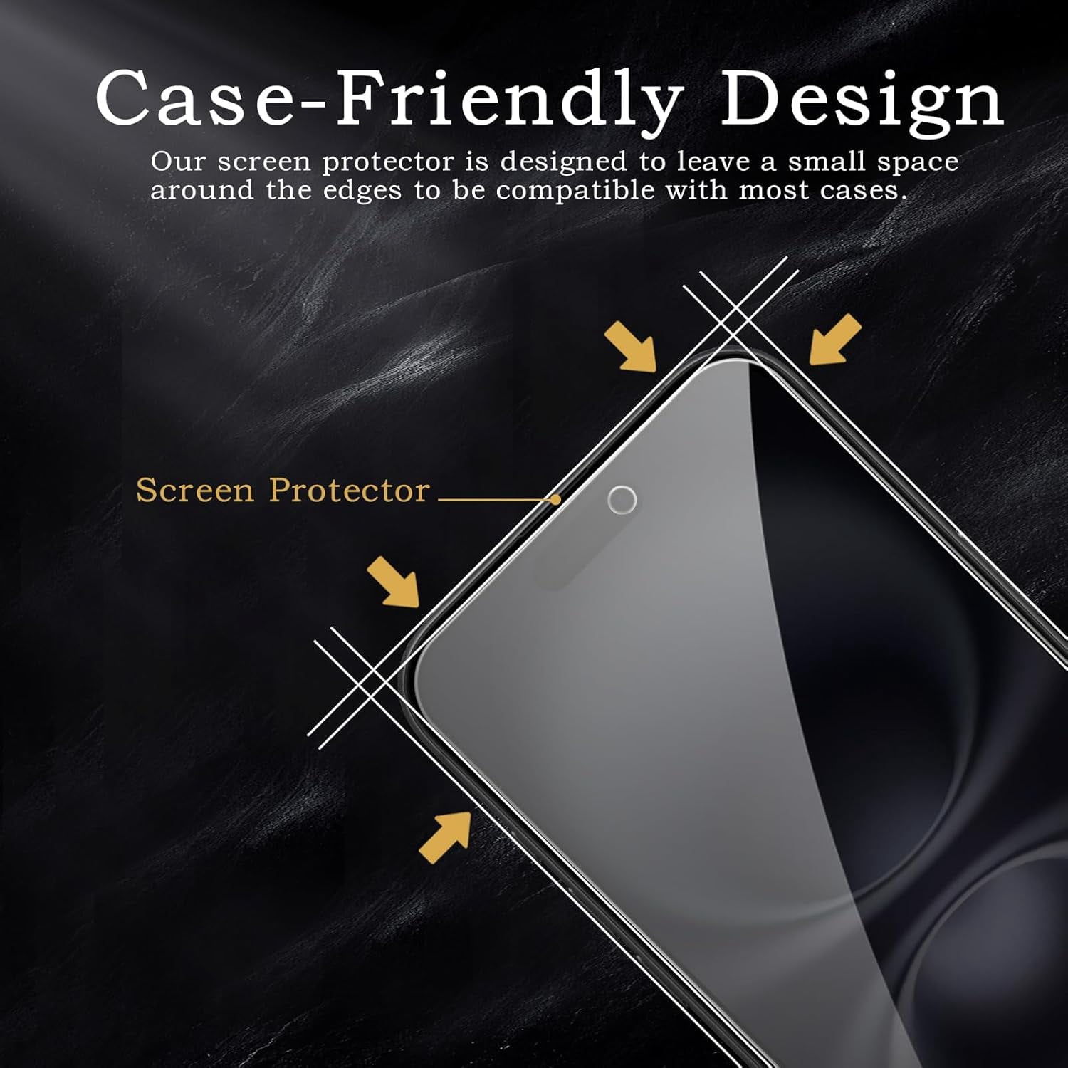 NEOYFC for Screen Protector for iPhone 17, Shatterproof Tempered Glass Accessories, Anti Spy Tempered Glass Film, Case Friendly Ultra Resistant 9H Hardness Anti-Glare HD Black -3 Pack