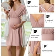 thumbnail image 2 of Avidlove Women Maternity Nursing Nightgown with Button Short Sleeve Nursing Dress for Breastfeeding Labor and Delivery Gown for Hospital S-XXL, 2 of 6