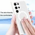 thumbnail image 3 of Magnetic Cooling Case for Samsung Galaxy S24 Ultra (Not S24), Hard PC Slim Cellular Hole Heat Dissipation Mesh Breathable Hollow Honeycomb Case for Samsung Galaxy S24 Ultra SR-White, 3 of 16