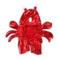 thumbnail image 4 of Disfraz de cangrejo para perro y gato, vestido de cosplay de Halloween para mascotas, sudadera roja con capucha para cachorros, ropa cálida, 4 of 6