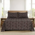 thumbnail image 4 of Mainstays Super Soft Brushed Microfiber Pillowcase Set, Dark Brown Floral, King, 2 Piece, 4 of 7