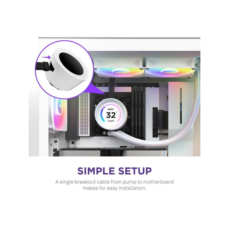 NZXT Kraken 240 120mm Fans + AIO 240mm Radiator Liquid Cooling System with  1.54 LCD Display and F Series Fans Black RL-KN240-B1 - Best Buy